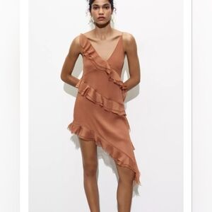 Zara Asymmetrical Dress With Ruffles